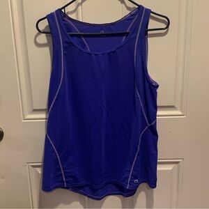 GAP Fit Purple Blue Sleeveless Tank Top Relaxed Fit Sporty Piping Accents Sz M